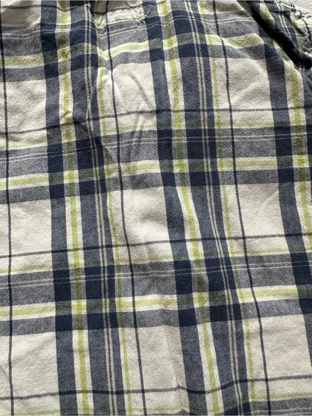 Baby Gap Plaid Short Sleeve Button Up Shirt White Blue Boys Size 18-24 Months